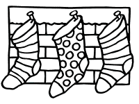 Christmas stocking coloring pages and patterns