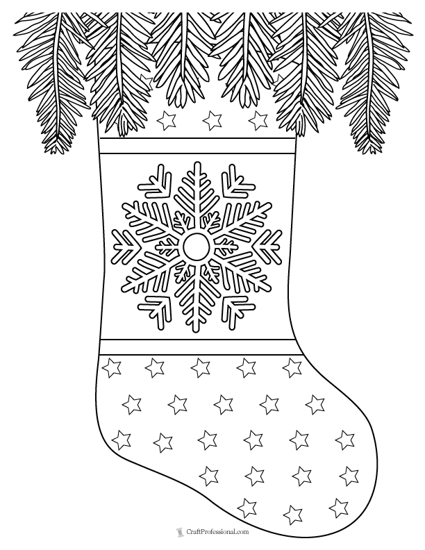 Christmas stocking coloring pages free