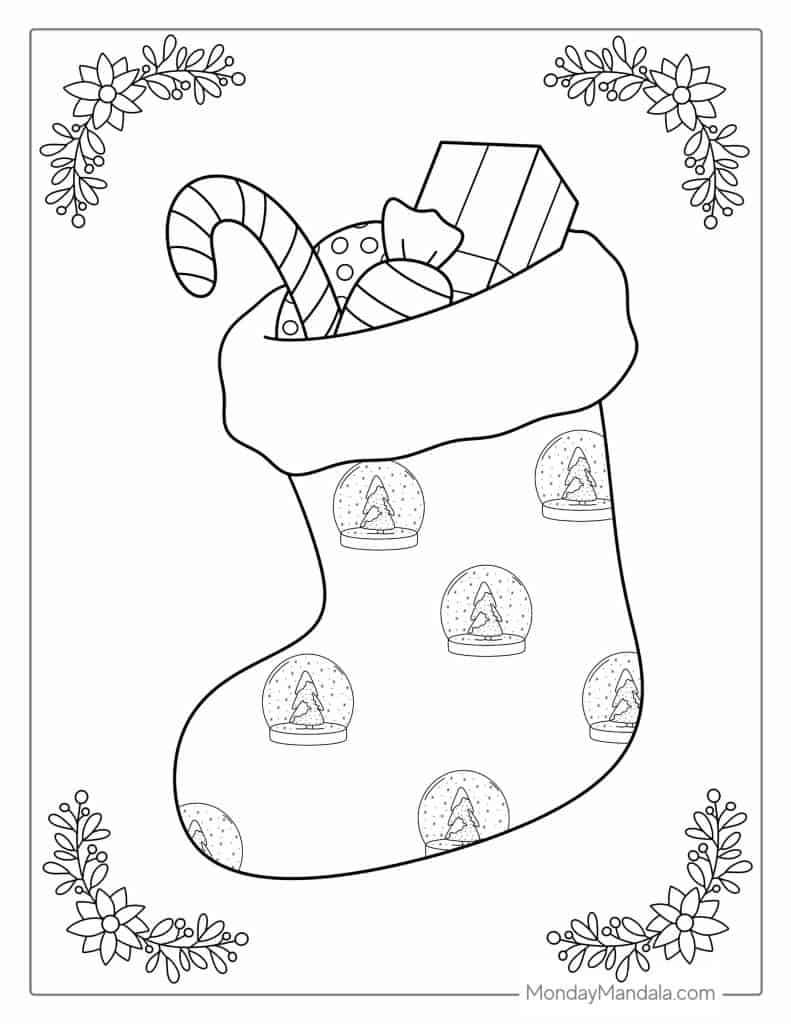 Christmas stockings coloring pages free printables