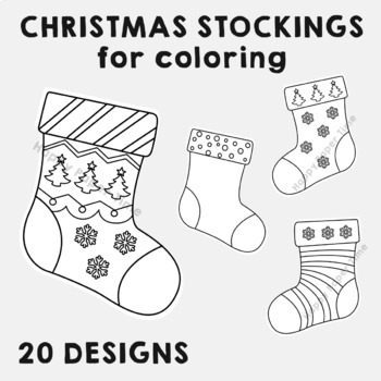 Christmas stockings printable coloring paper craft activity template for kids