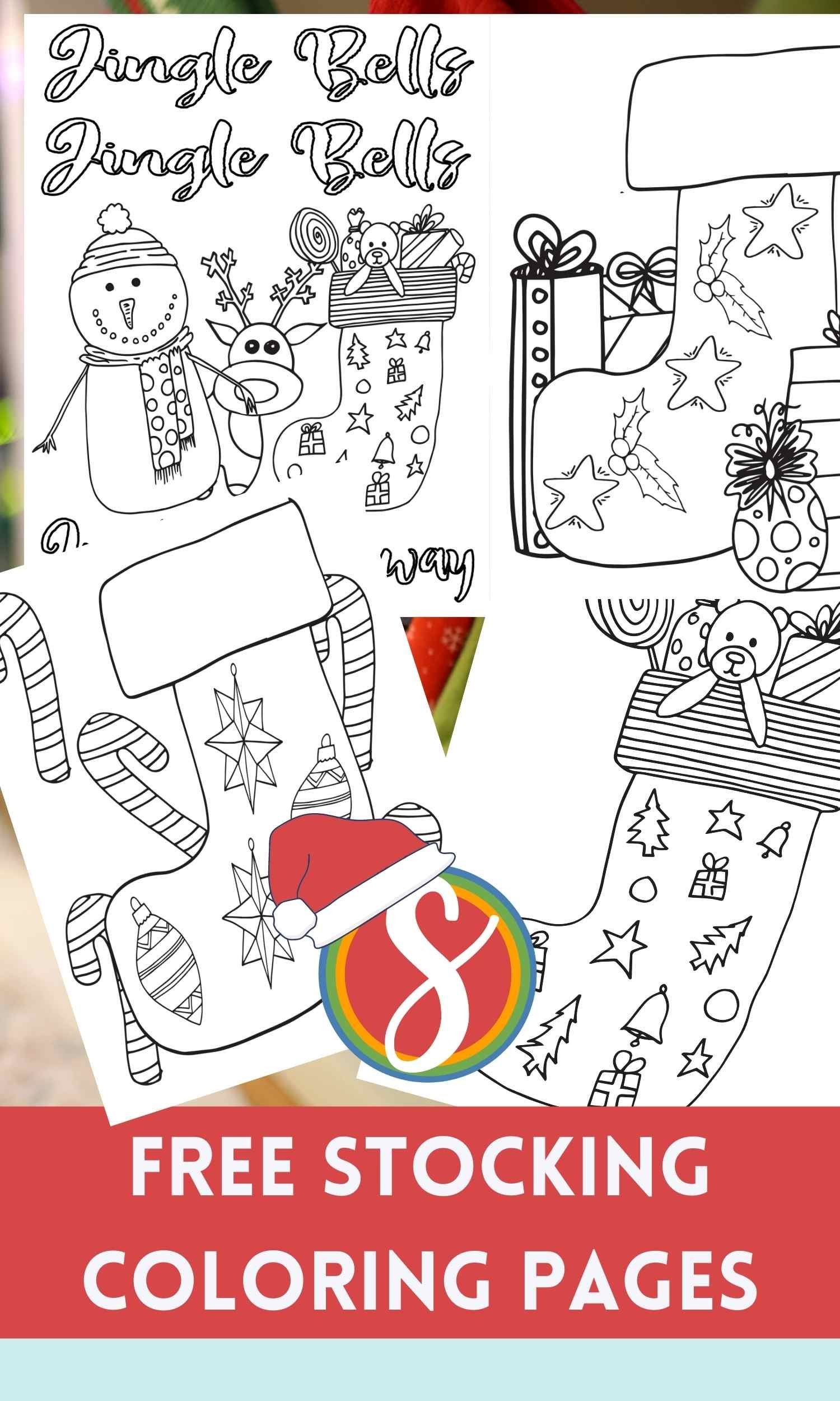 Free christmas stockings coloring pages â stevie doodles