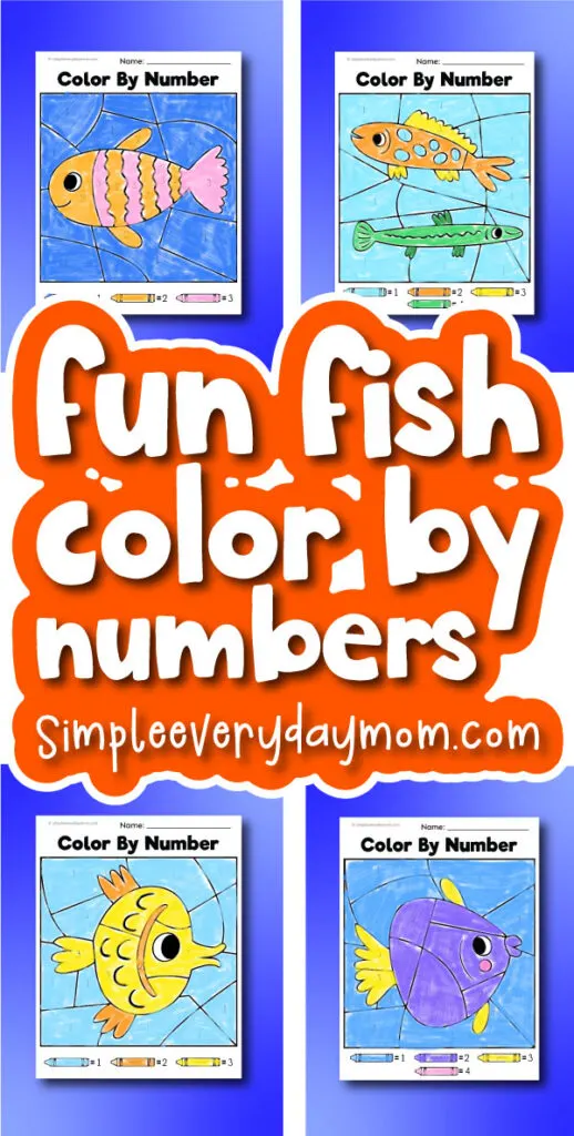 Color by number fish printables for kids