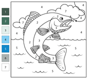 Fish color by number coloring pages free coloring pages