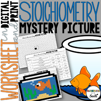 Stoichiometry practice problems hidden mystery picture worksheet activity