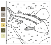 Fish color by number coloring pages free coloring pages