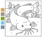 Fish color by number coloring pages free coloring pages