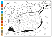 Fish color by number coloring pages free coloring pages