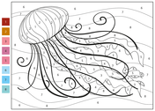 Fish color by number coloring pages free coloring pages