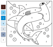 Fish color by number coloring pages free coloring pages