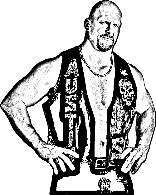 Stone cold steve austin from wwe world wrestling entertainment coloring page