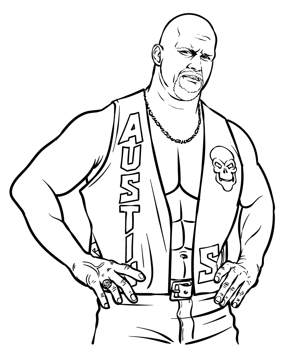 Stone cold steve austin coloring page