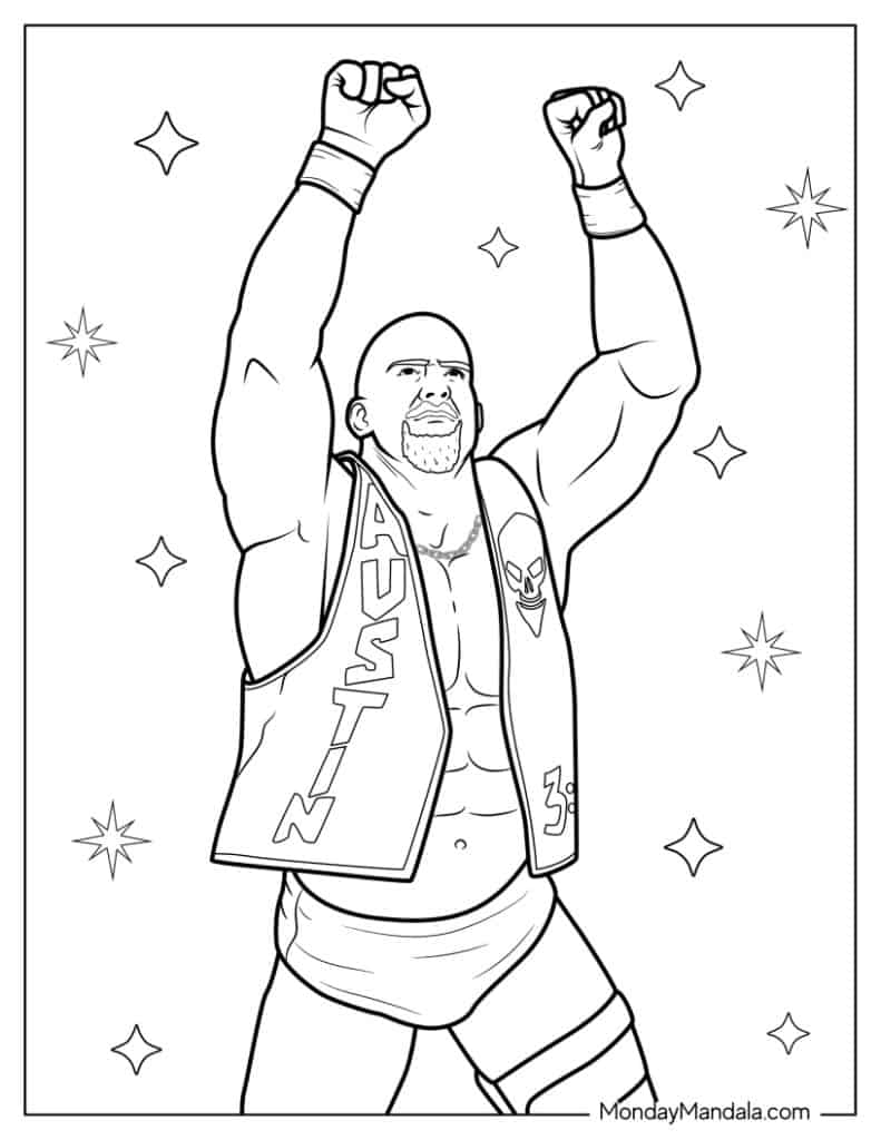 Wrestling wwe coloring pages free pdf printables