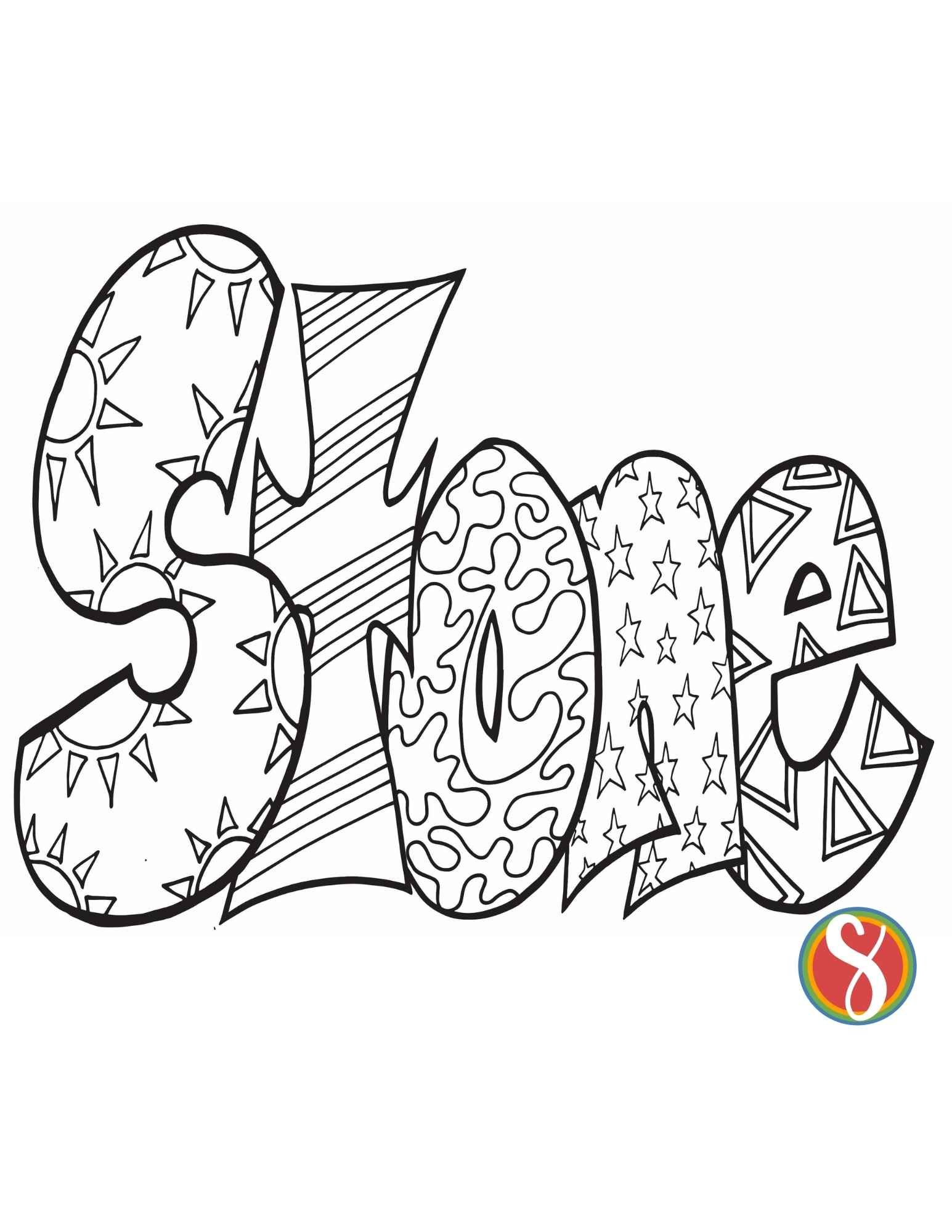 Free stone printable name coloring page â stevie doodles