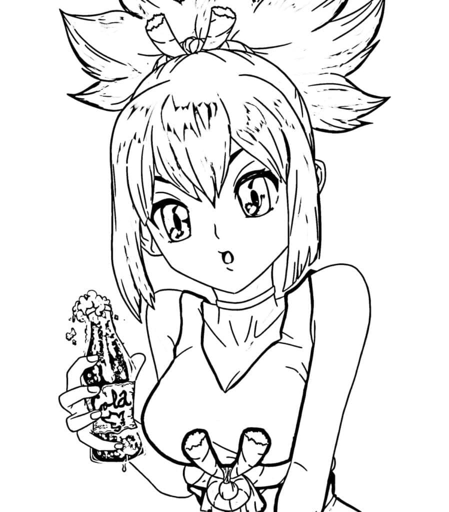 Kohaku from dr stone coloring page