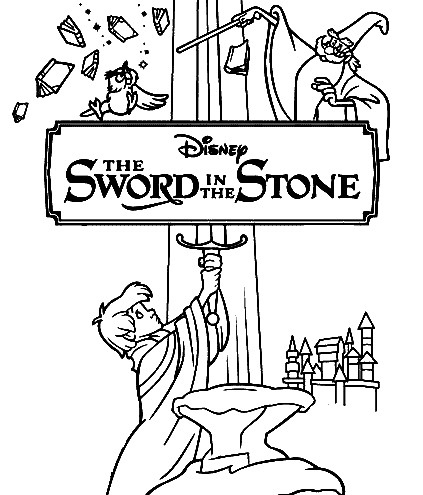 Sword in the stone coloring pages printable for free download