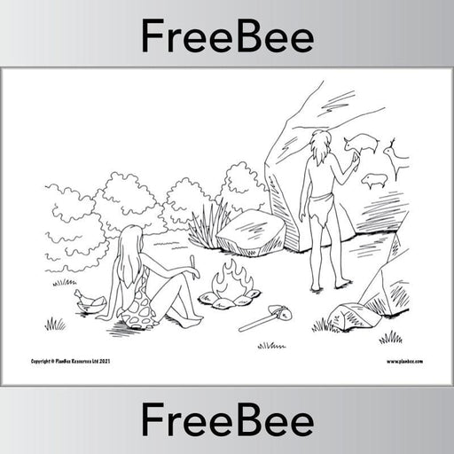 Free stone age colouring sheets by