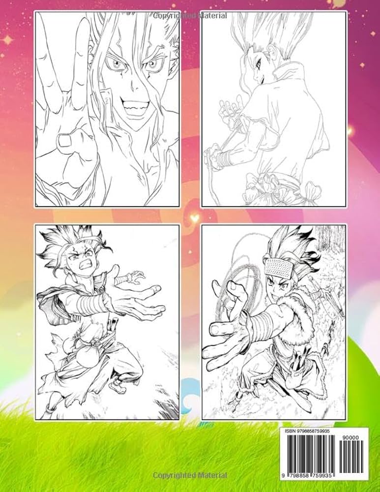 Dr stone coloring book coloring book with high quality coloring pages a jumbo colouring for kids ages