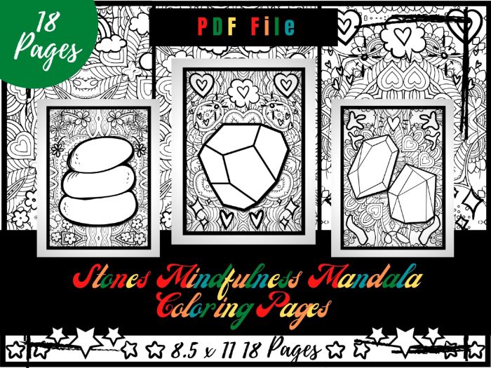 Stones mindfulness mandala colouring pages stones colouring printable sheets pdf teaching resources