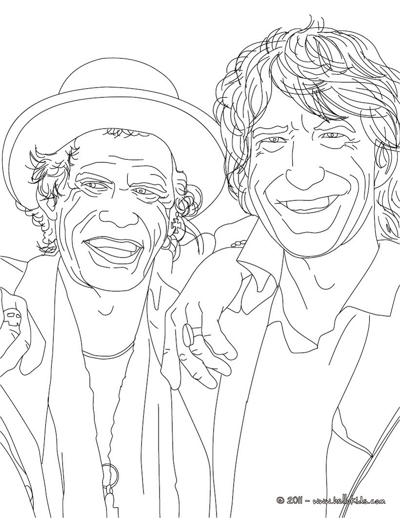 Mick jagger and keith richard coloring pages