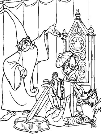 Sword in the stone coloring page