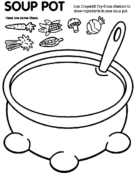 Soup pot coloring page