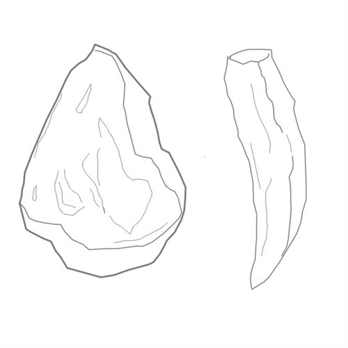 Coloring pages of bone and stone tools