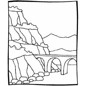 Stone bridge coloring page