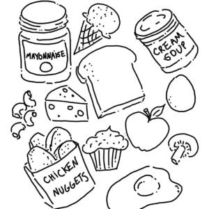 Cute food coloring pages printable for free download