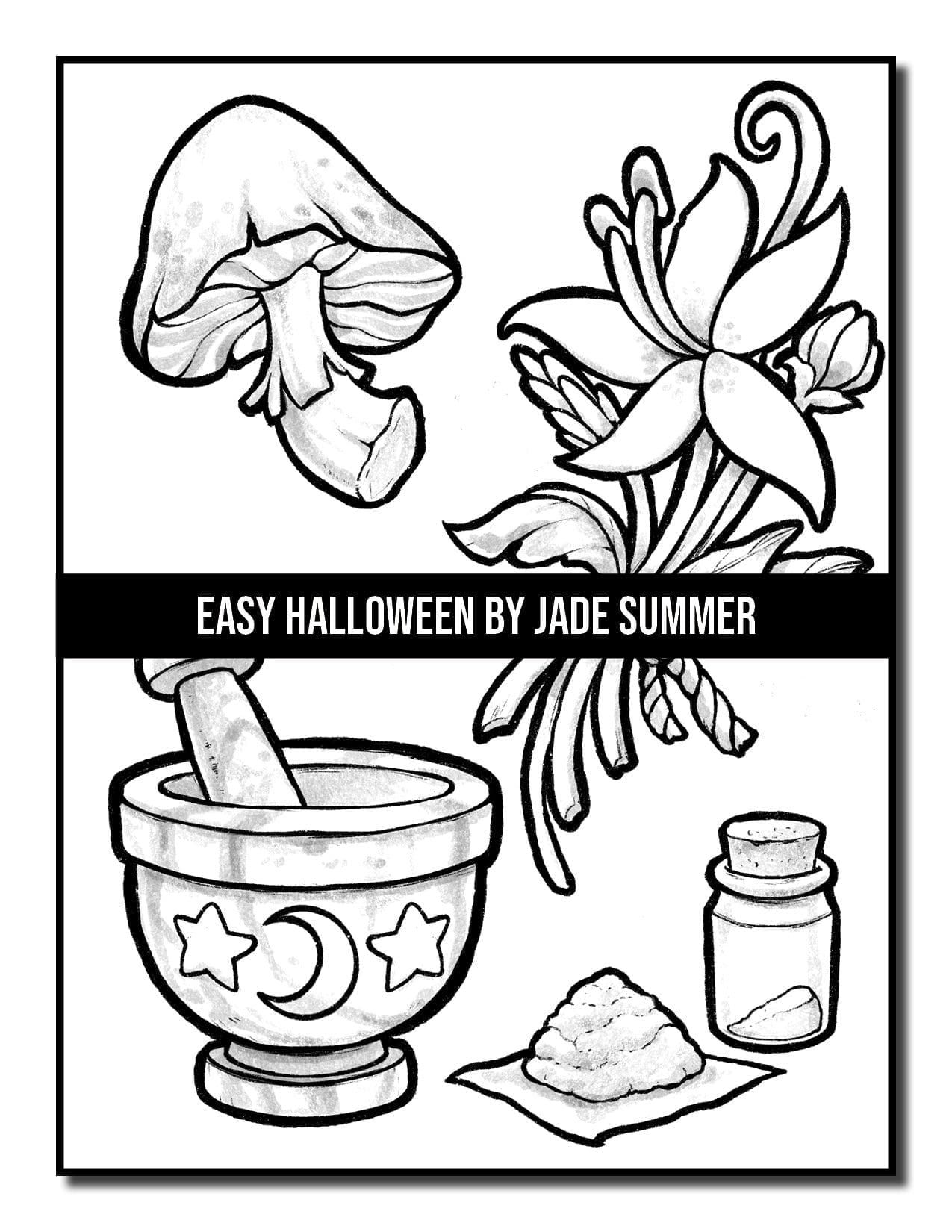 Easy halloween coloring book jade summer