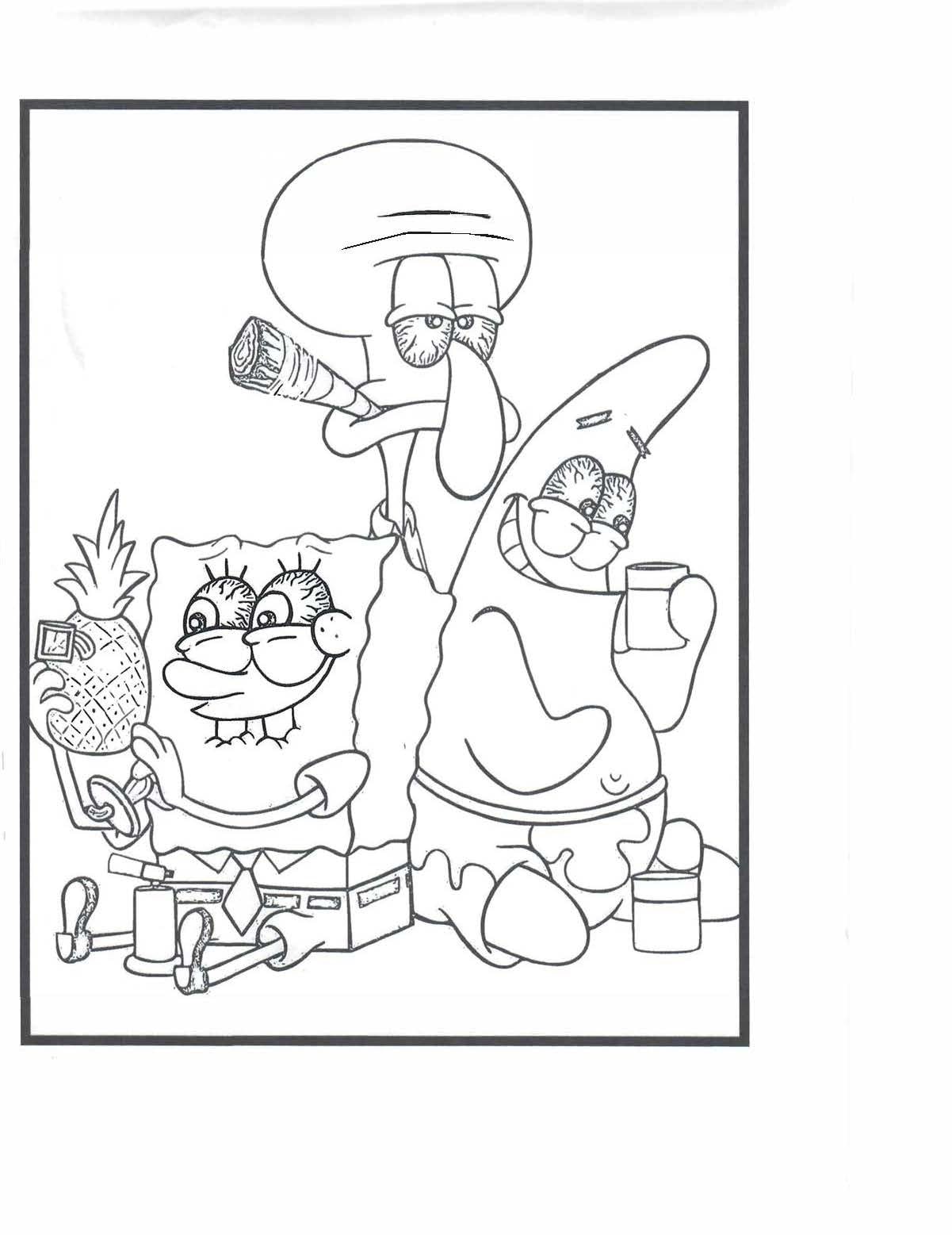 Sponge bob stoner coloring pages