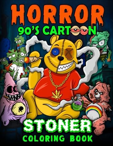 Horror cartoon stoner coloring book for adults creepy weed coloring book trippy horror spooky coloring book for adults stoner stoner cartoon coloring book great stoner gift for men and women by ingrid