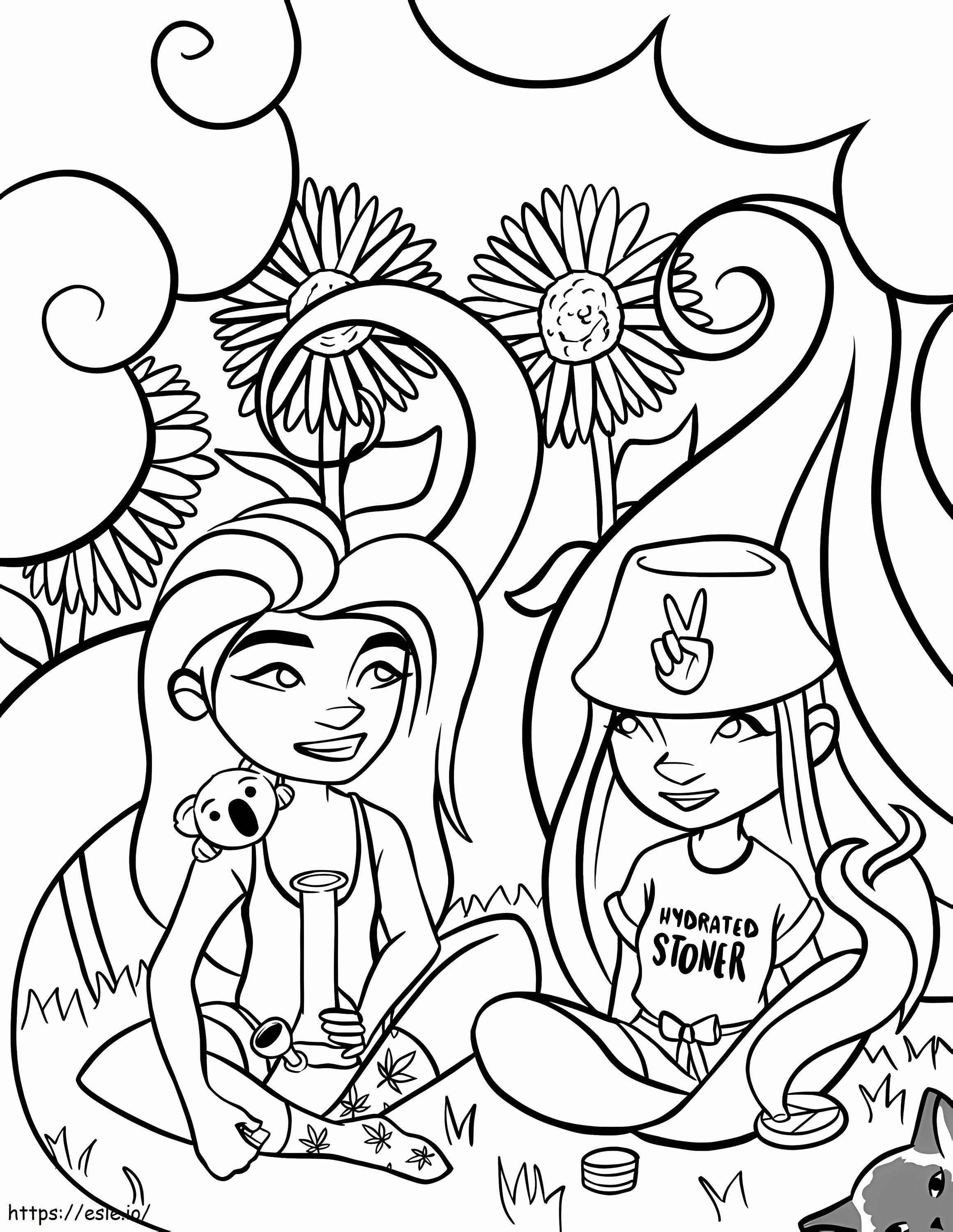 Hydrated stoner coloring page