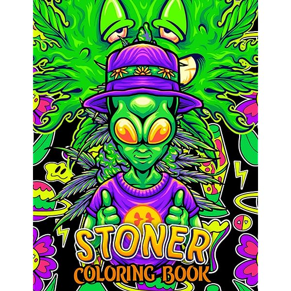 Stoner coloring book trippy psychedelic coloring pages for adults weed coloring book for relaxation and stress relief awesome gift for men and women bobby myers books