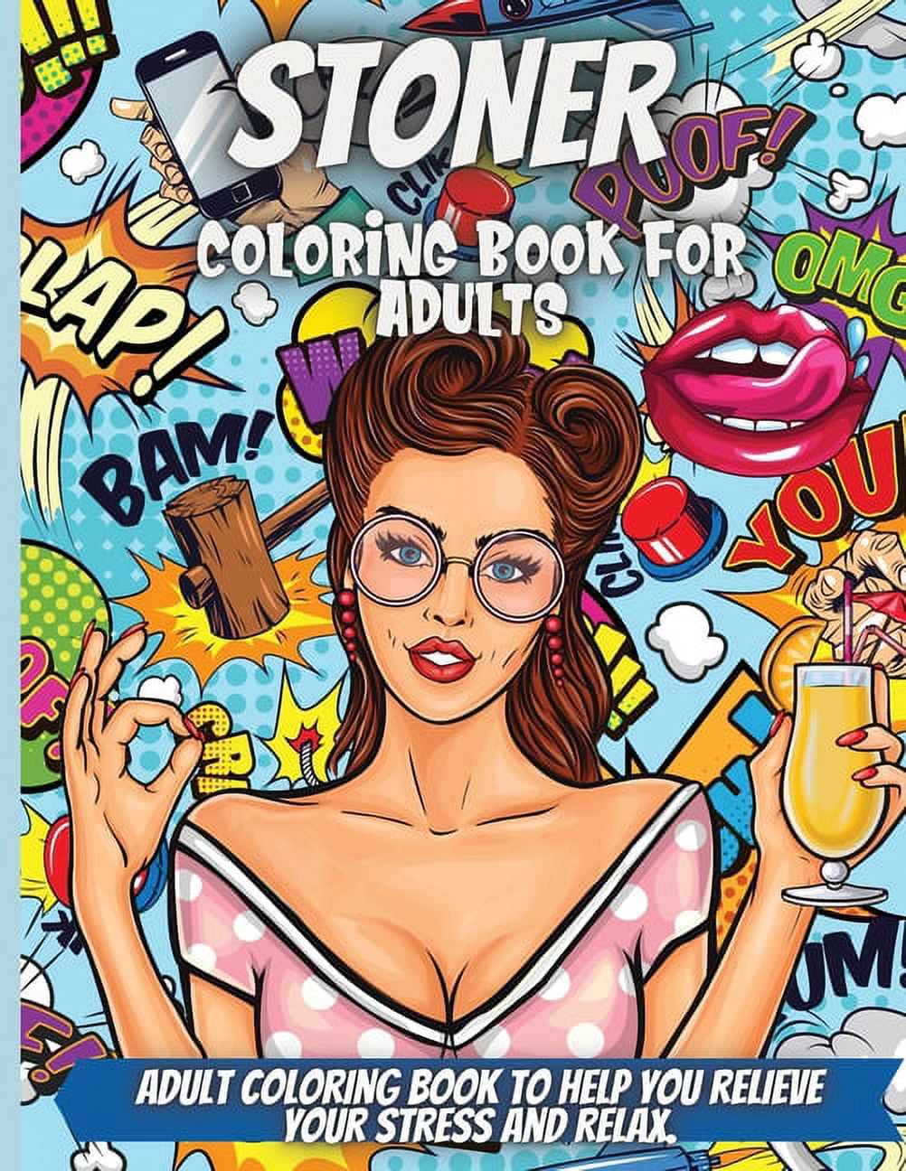 Stoner coloring book for adults stoner psychedelic coloring book for adults coloring books for stress relief and relaxation beautiful pages large print designs for grownups men women to color paperback