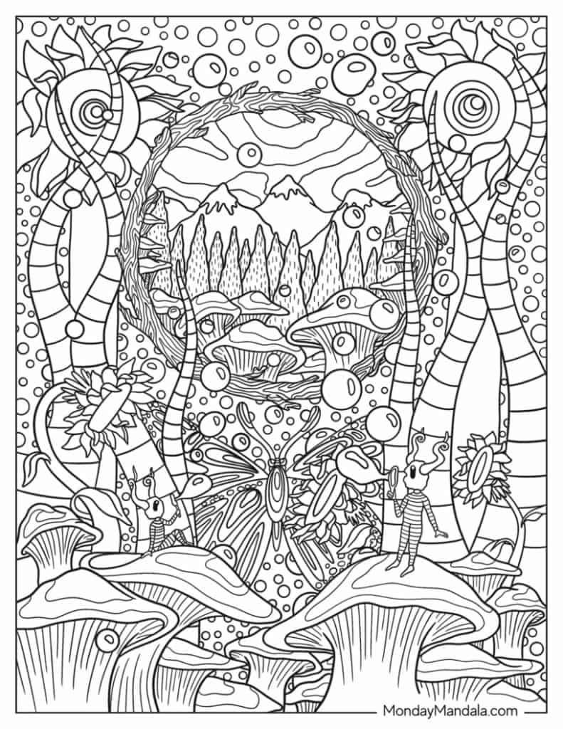 Mushroom coloring pages free pdf printables