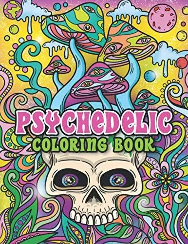 Psychedelic coloring book trippy coloring pages for adult stoner hippy and pot