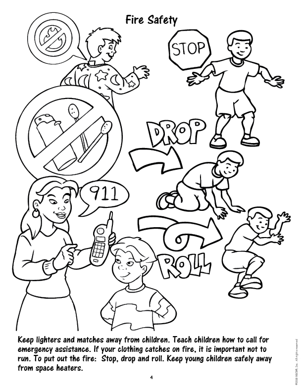 Fire safety imprint coloring book