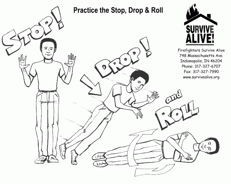 Stop drop and roll coloring