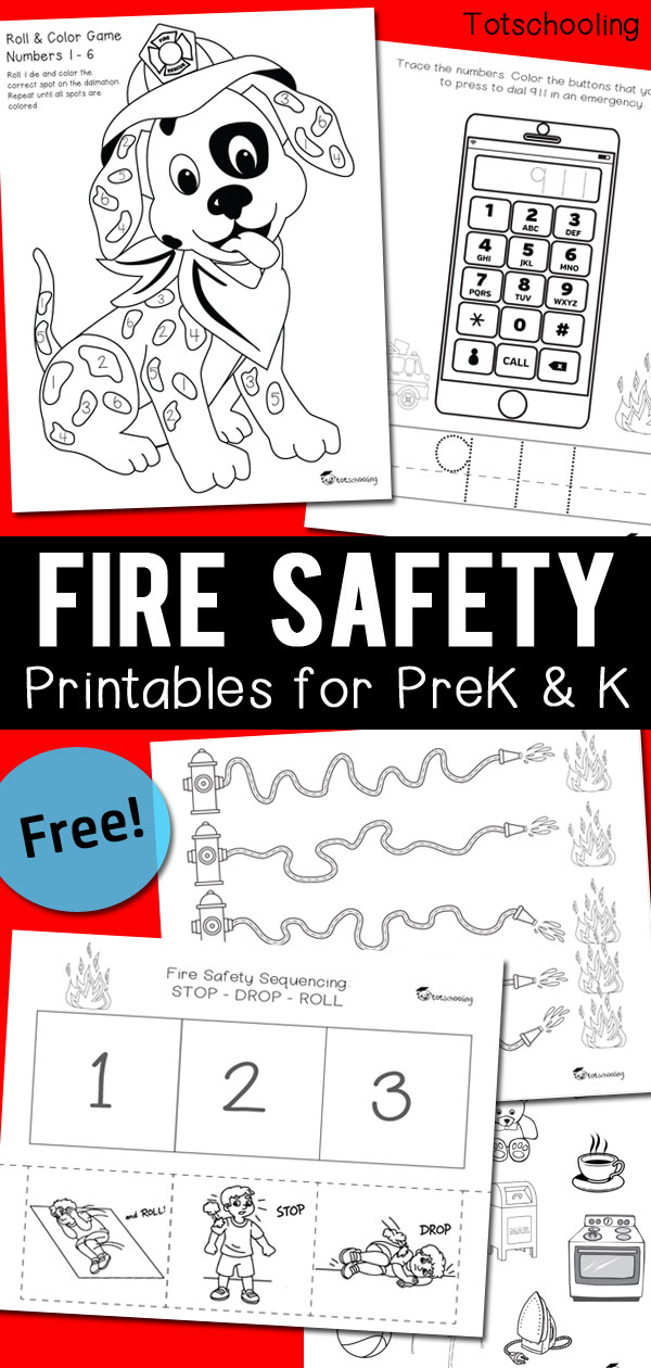 Fire safety worksheets for prek kindergarten