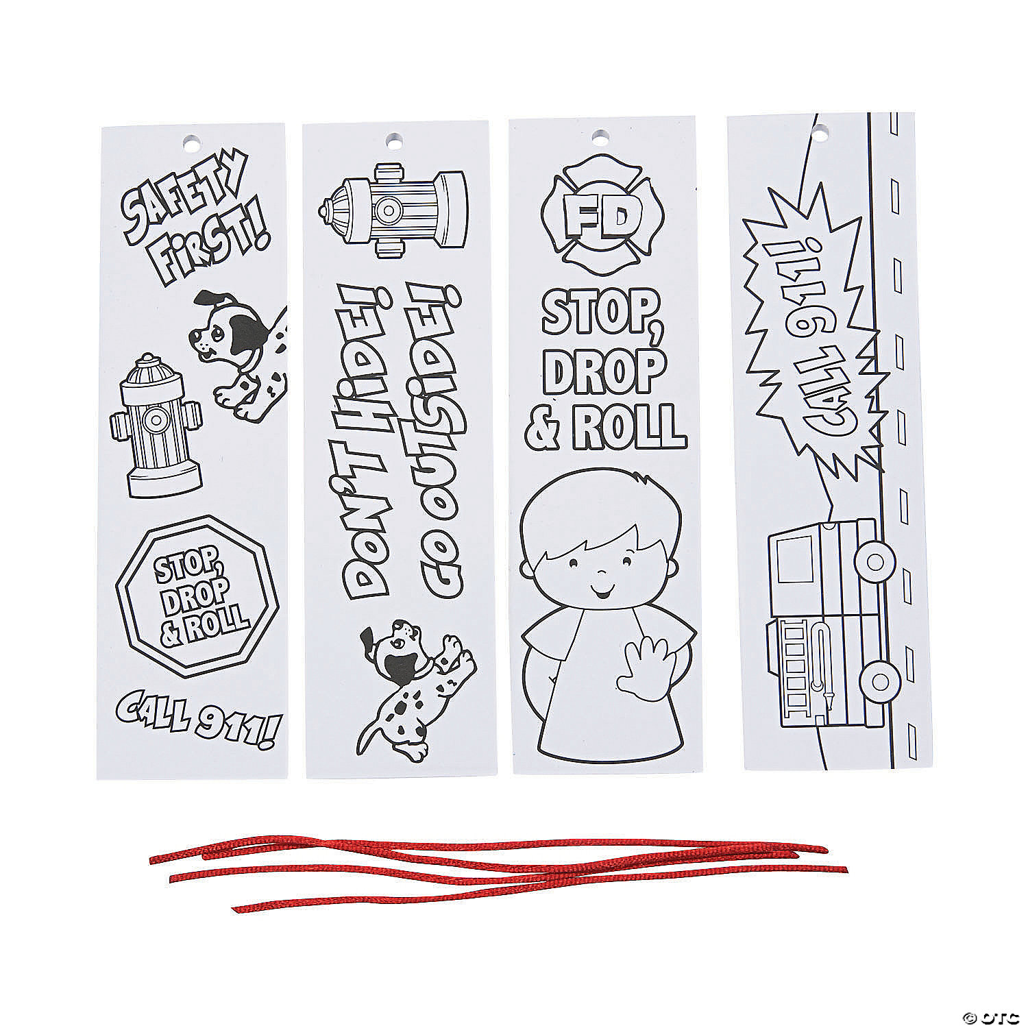 Color your own fire safety bookmarks fun express