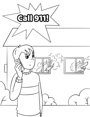 Call in case of fire coloring page free printable coloring pages