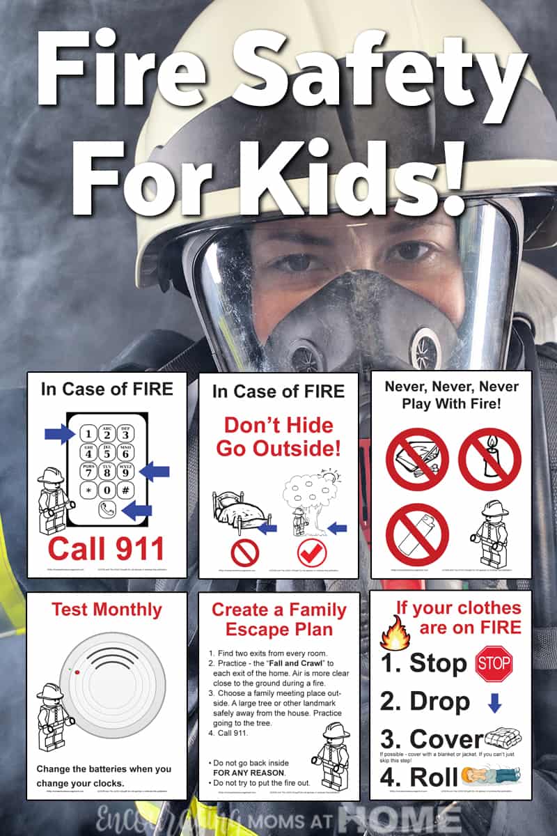 Fire safety for kids plus free printable with lego theme