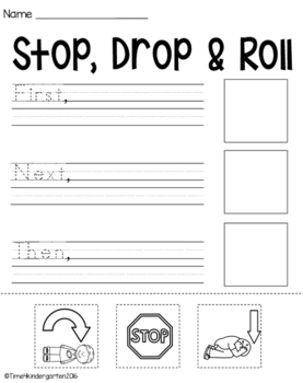 Stop drop roll sequence activity and poster freebie tpt