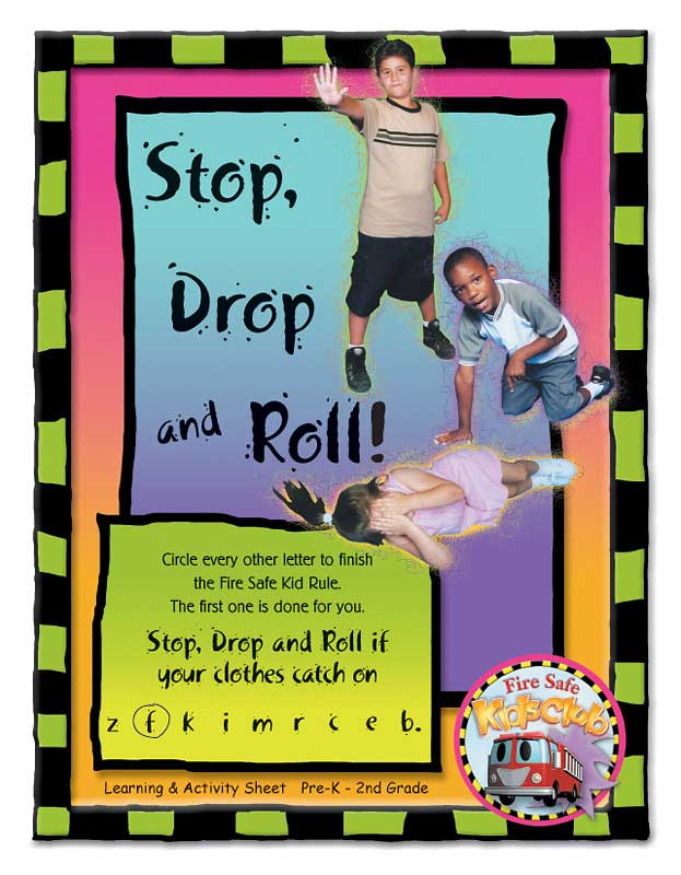 Stretchs stop drop and roll activity sheet fire safety for life