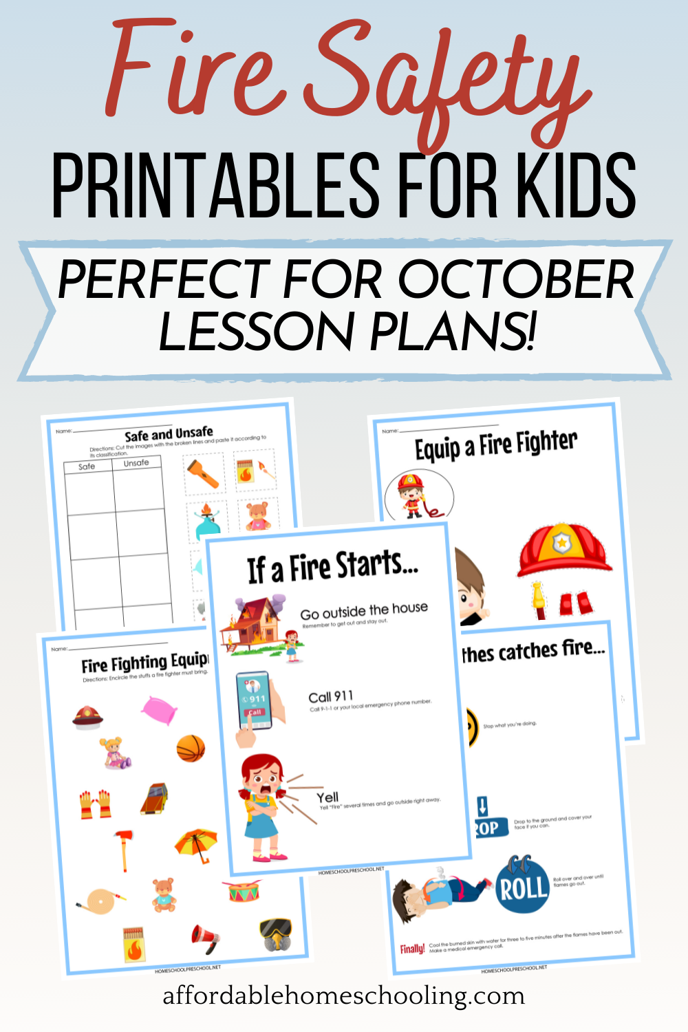 Free fire safety printables for early learners