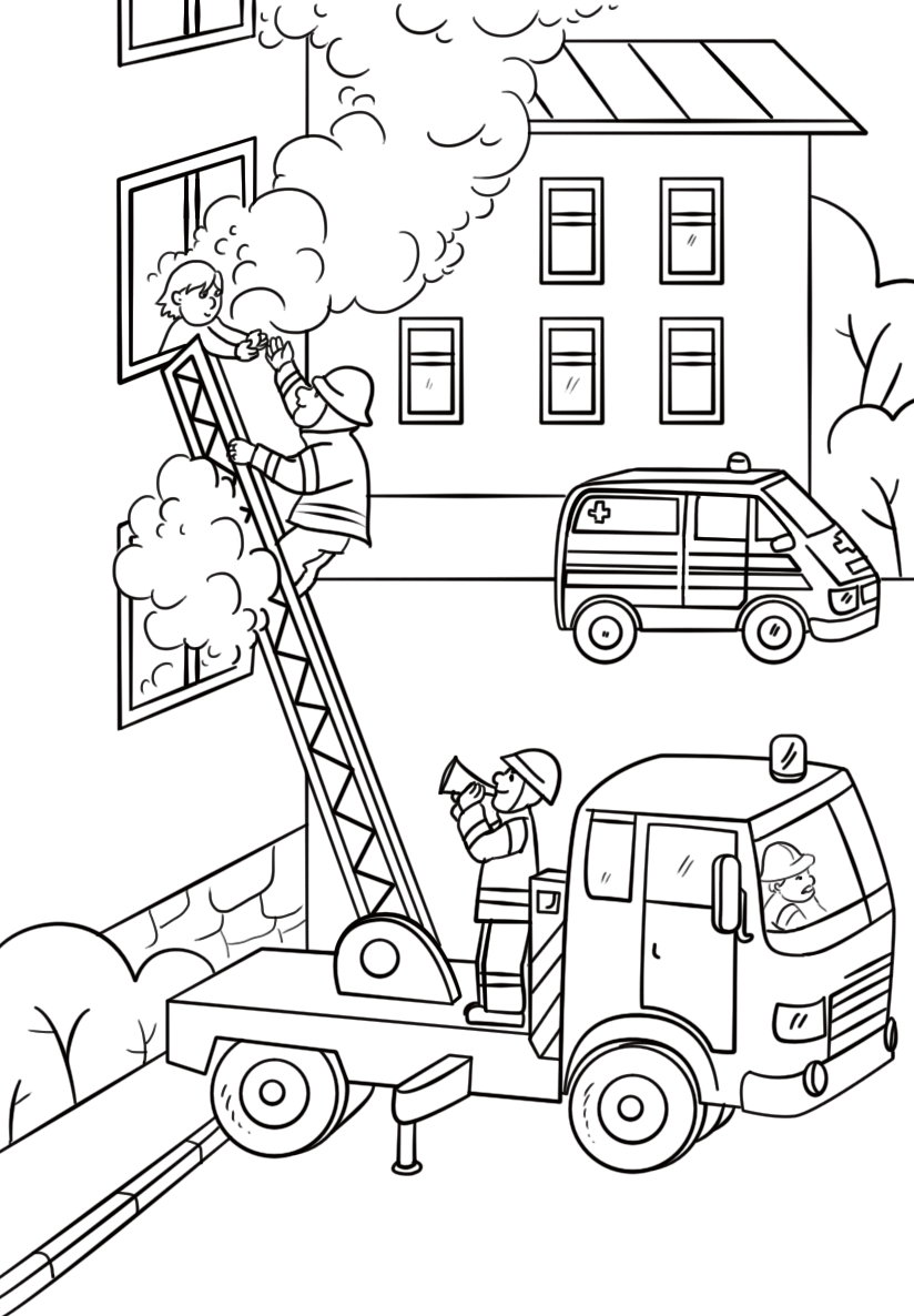 Fire coloring pages