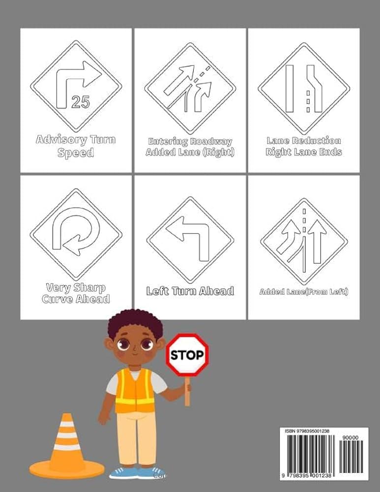 Traffic sign coloring book for kids fun and educational street signs coloring and activity books for kids with transportation traffic light vehicles and much more abshire publishing carmela books