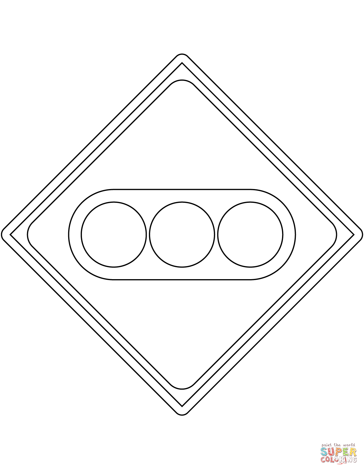 Traffic lights ahead sign in japan coloring page free printable coloring pages