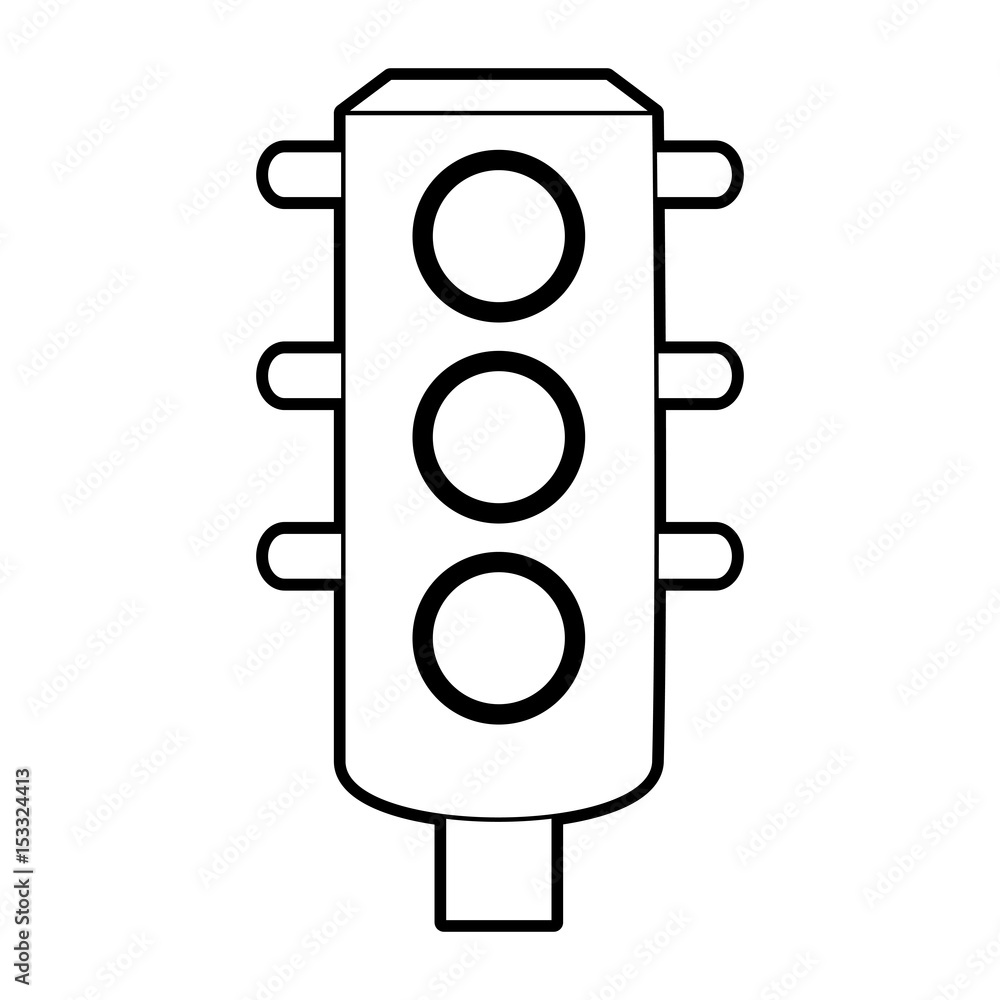 Sketch silhouette image traffic light element of street vector illustration vector