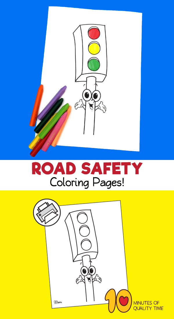 Traffic light coloring page â minutes of quality time